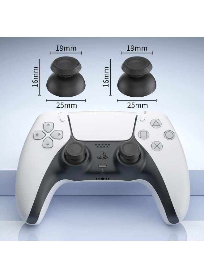 مقابض إصبعية بديلة لوحدة تحكم PS5، قطع غيار مقابض محاكاة لوحدة تحكم PlayStation 5 DualSense، باللون الأسود مع مجموعة إصلاح. - Image 3